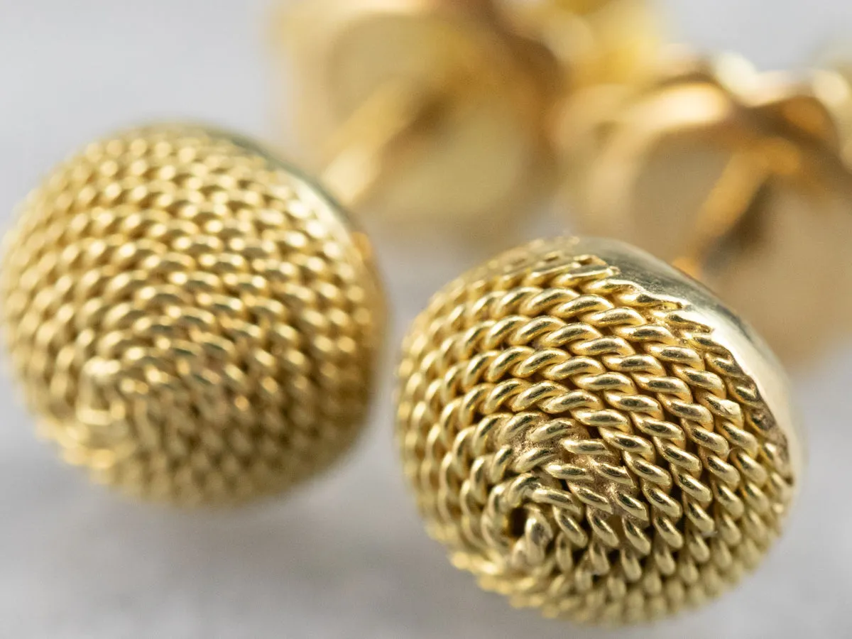 18K Gold Rope Twist Stud Earrings