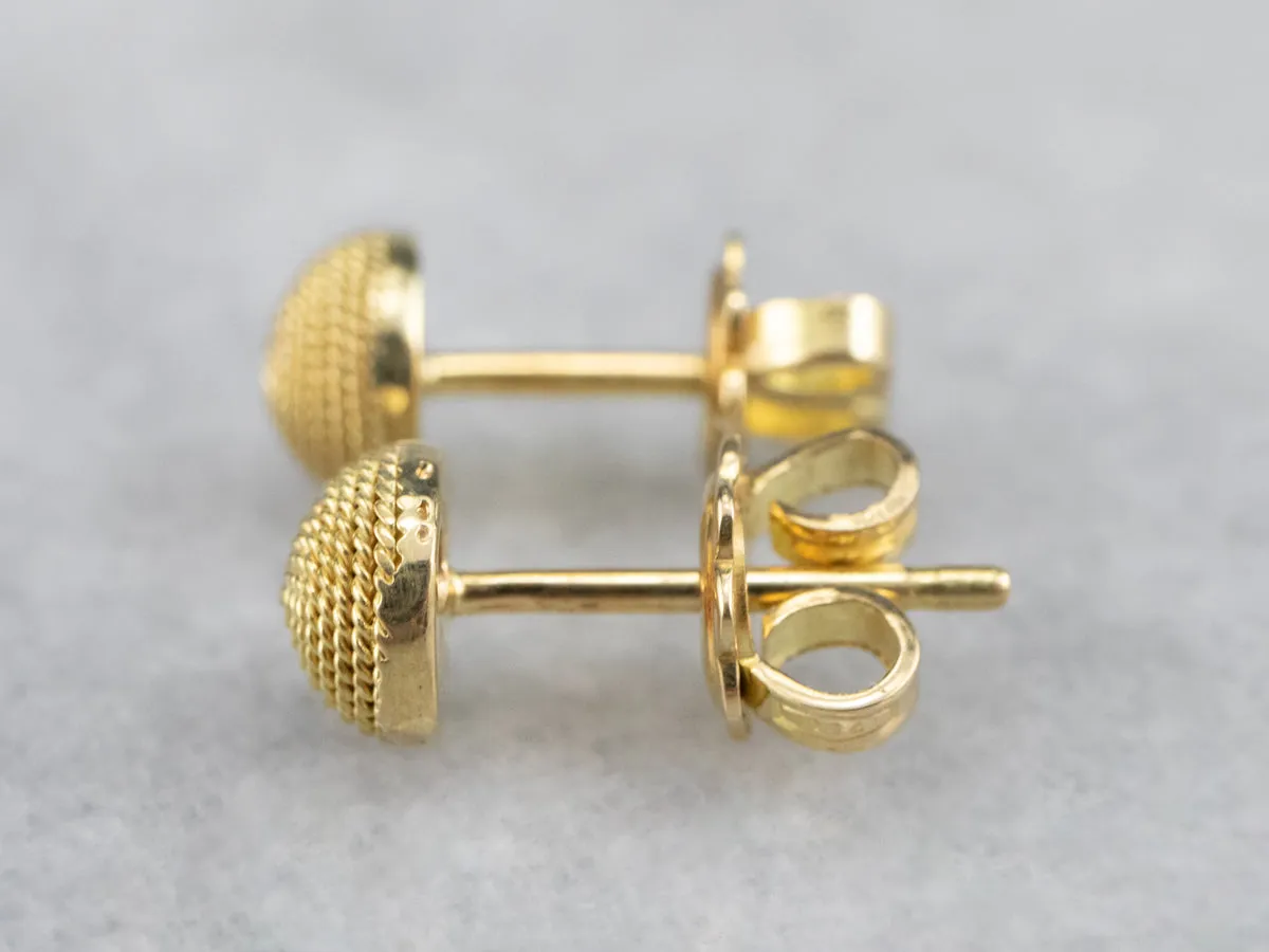 18K Gold Rope Twist Stud Earrings