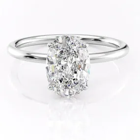 3CT Oval Cut Moissanite Engagement Ring