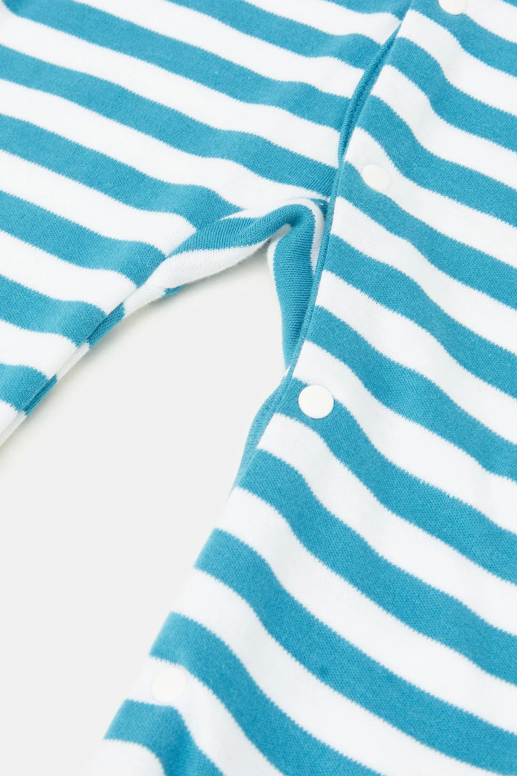 Baby Blue Striped Sleepsuit