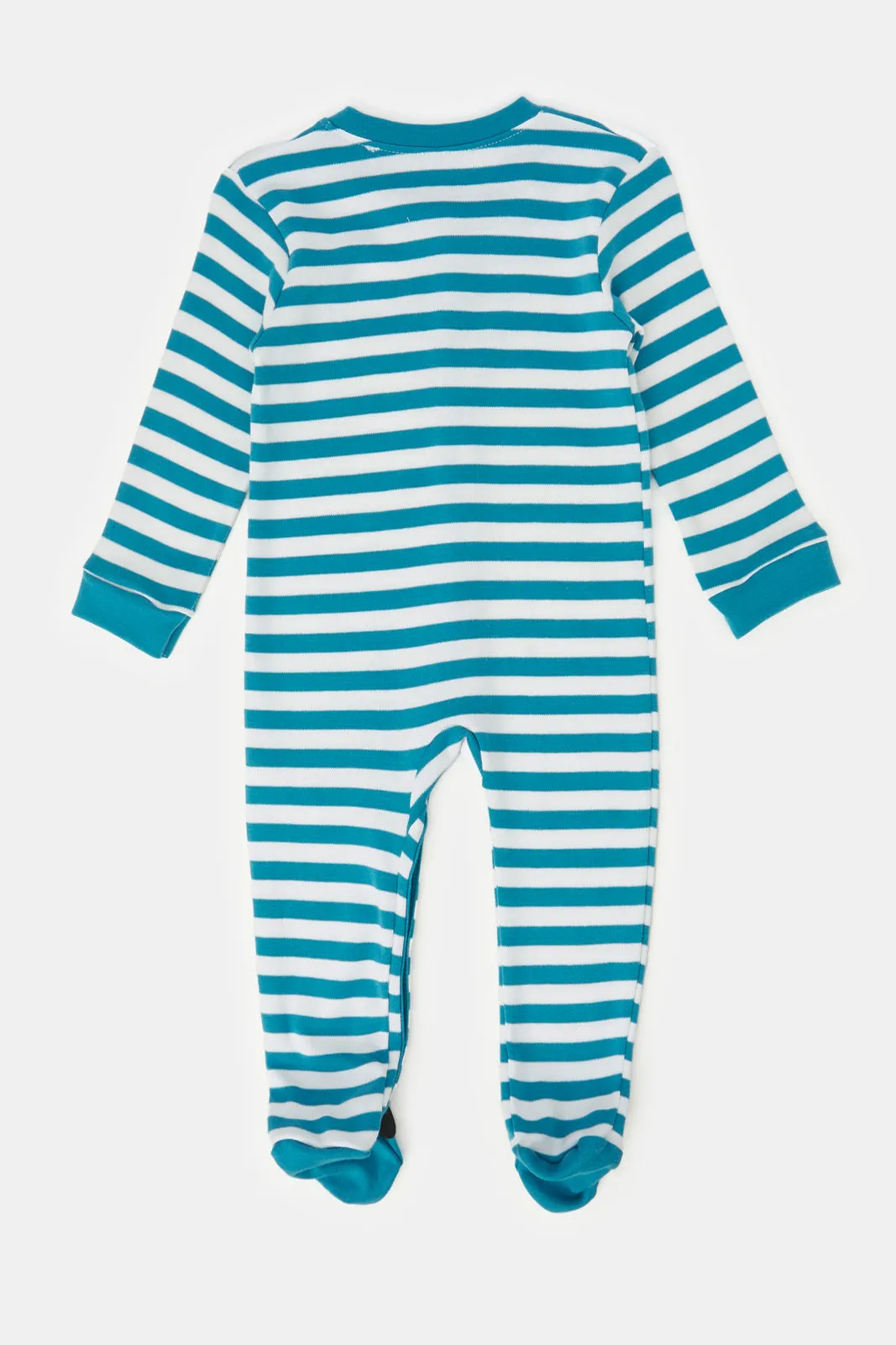 Baby Blue Striped Sleepsuit