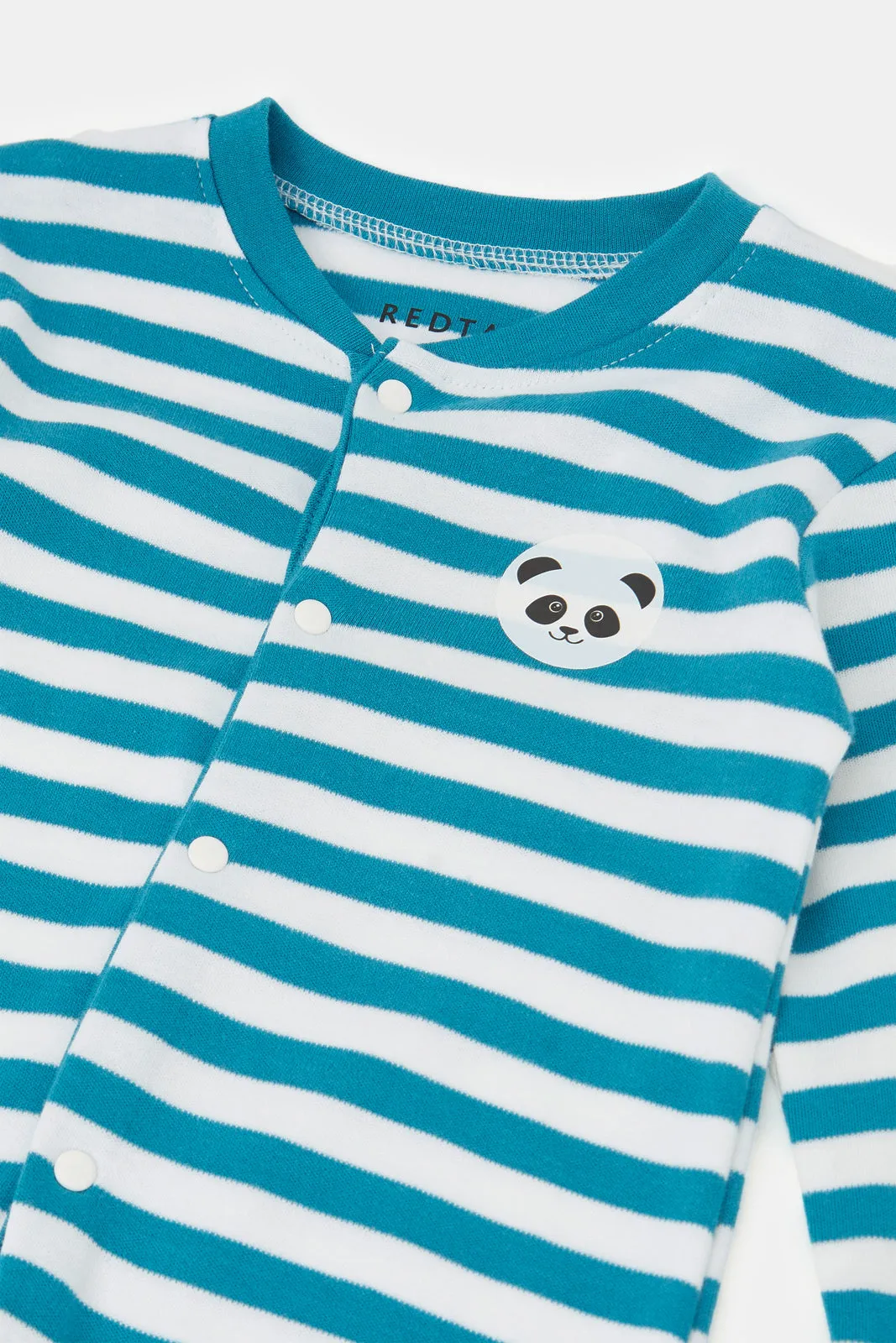 Baby Blue Striped Sleepsuit