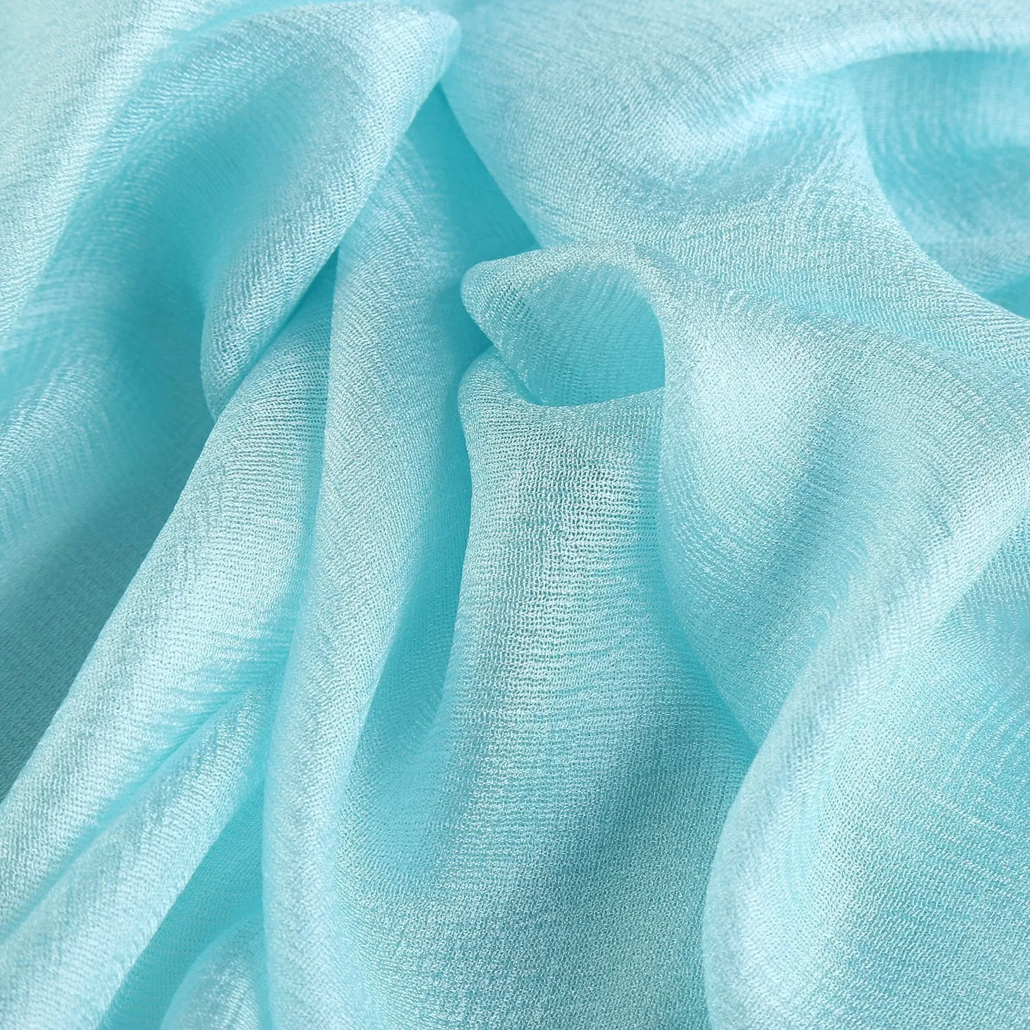 Extra Wide Flax Feel Scarf Solid Turquoise Color FLX006