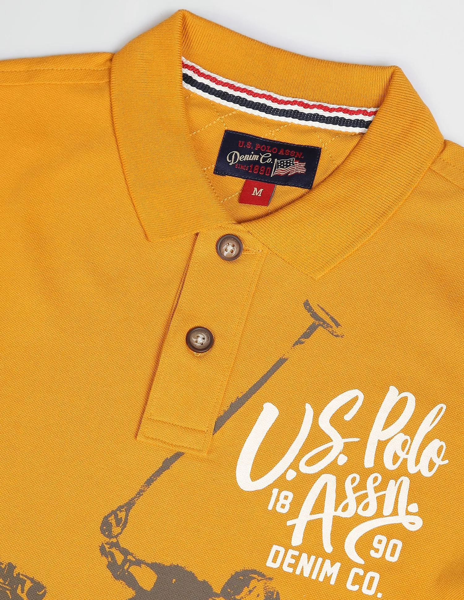 Graphic Print Cotton Polo Shirt