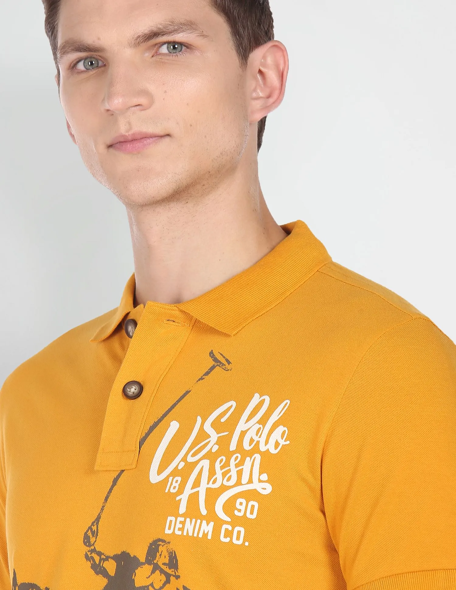 Graphic Print Cotton Polo Shirt