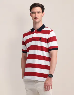 Horizontal Striped Slim Fit Polo Shirt