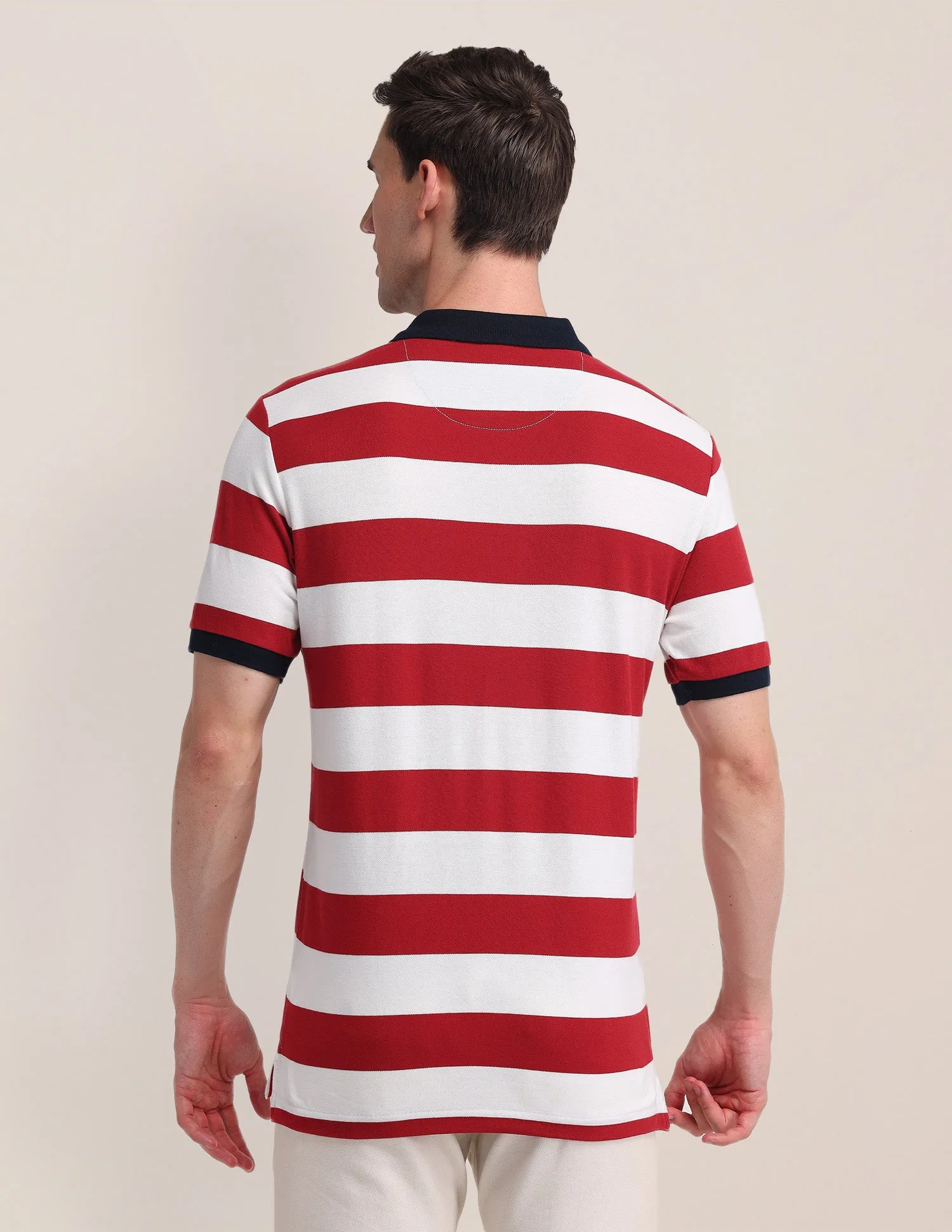 Horizontal Striped Slim Fit Polo Shirt