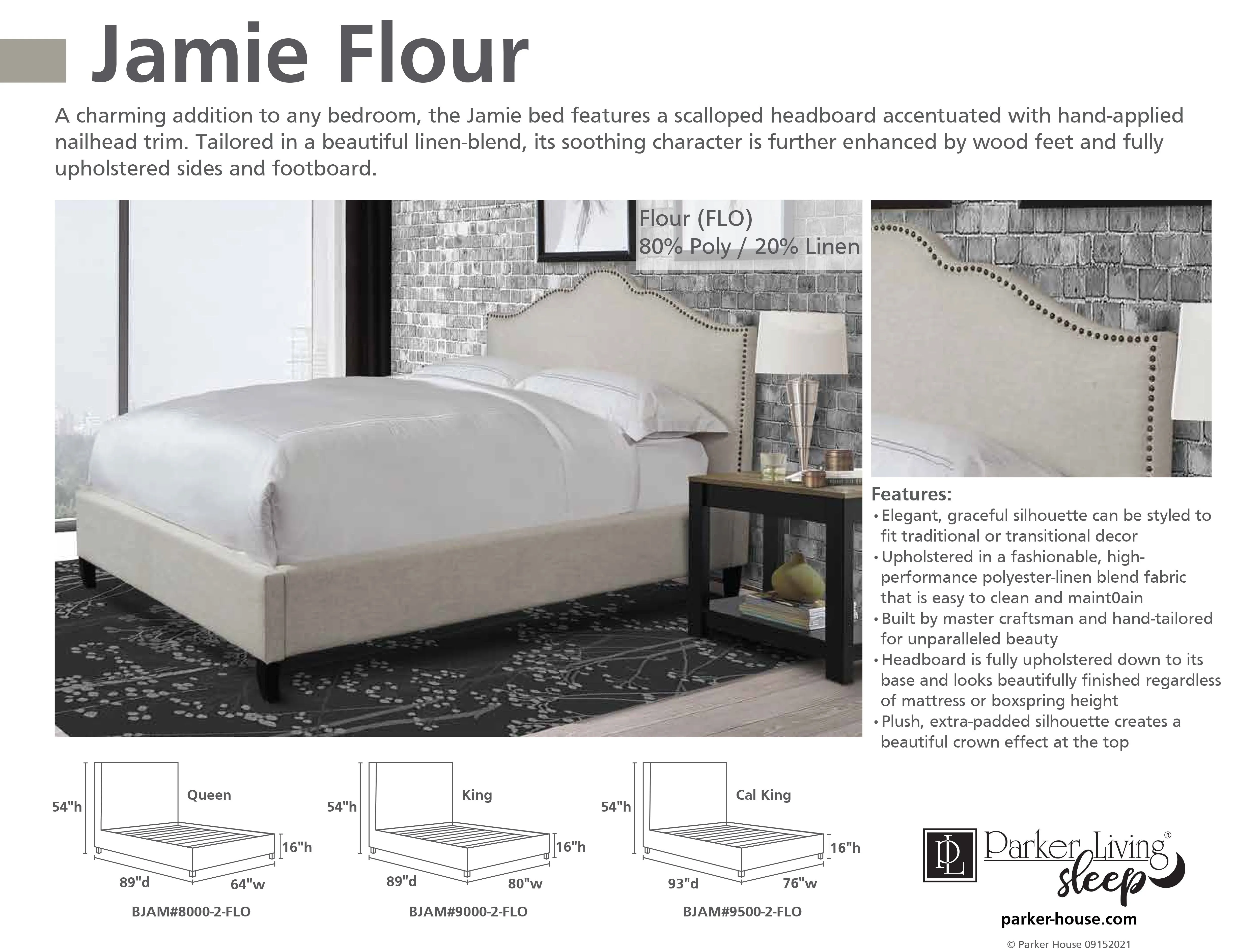 JAMIE - FLOUR California King Bed 6/0 (Natural)