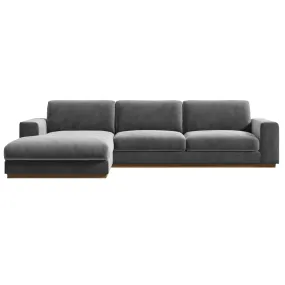 Landon Platform Sectional Sofa In Stone Gray 112