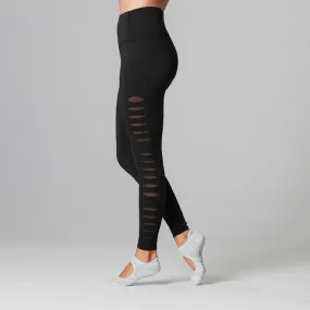 Laser Cut Leggings - Ebony