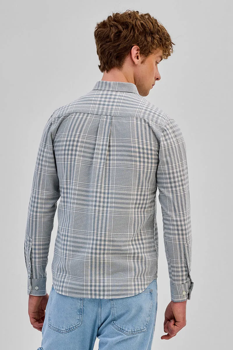 Light Blue Checks Slim Fit Shirt