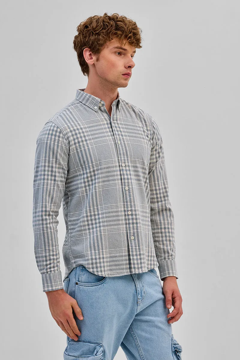 Light Blue Checks Slim Fit Shirt