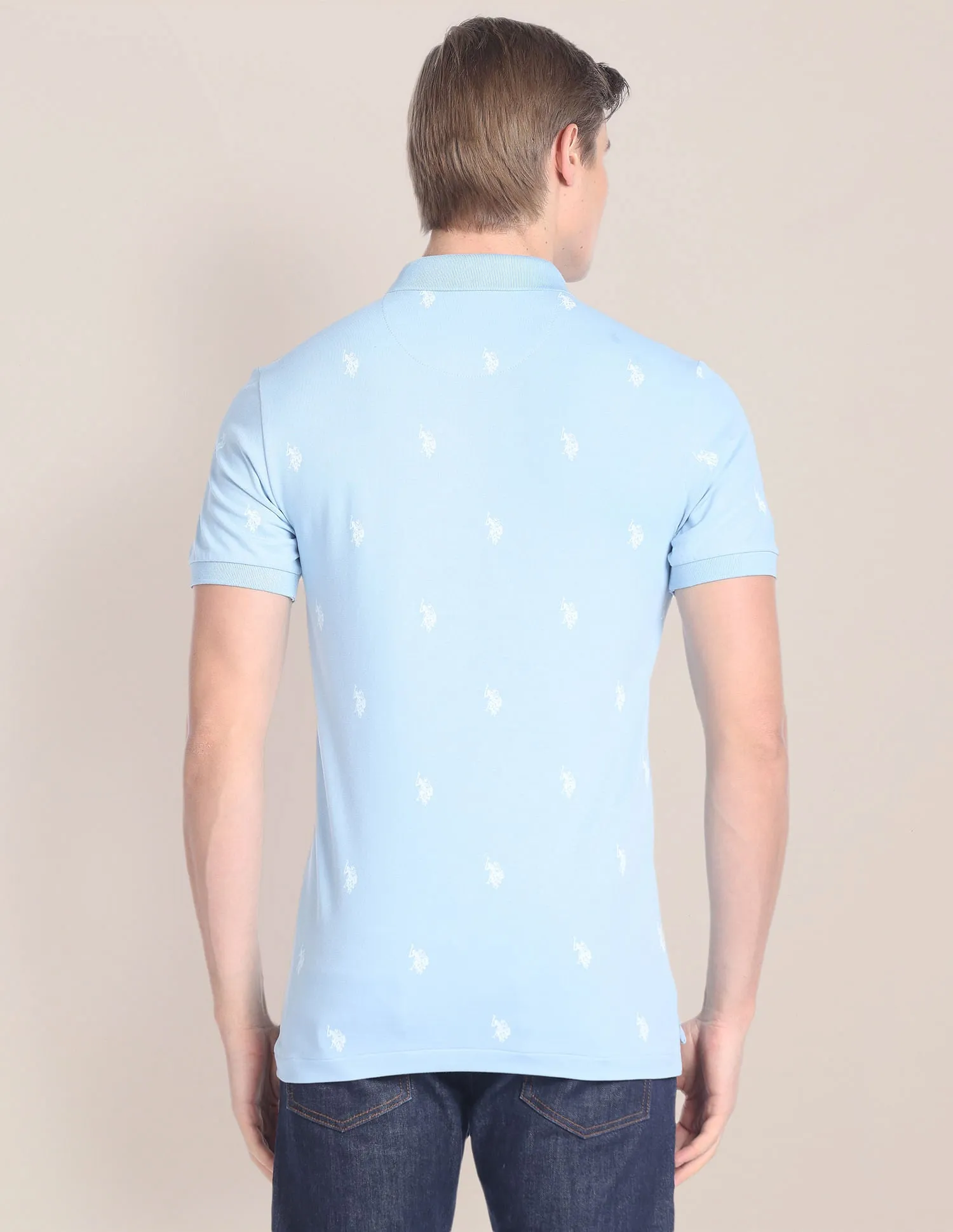 Logo Print Slim Fit Polo Shirt