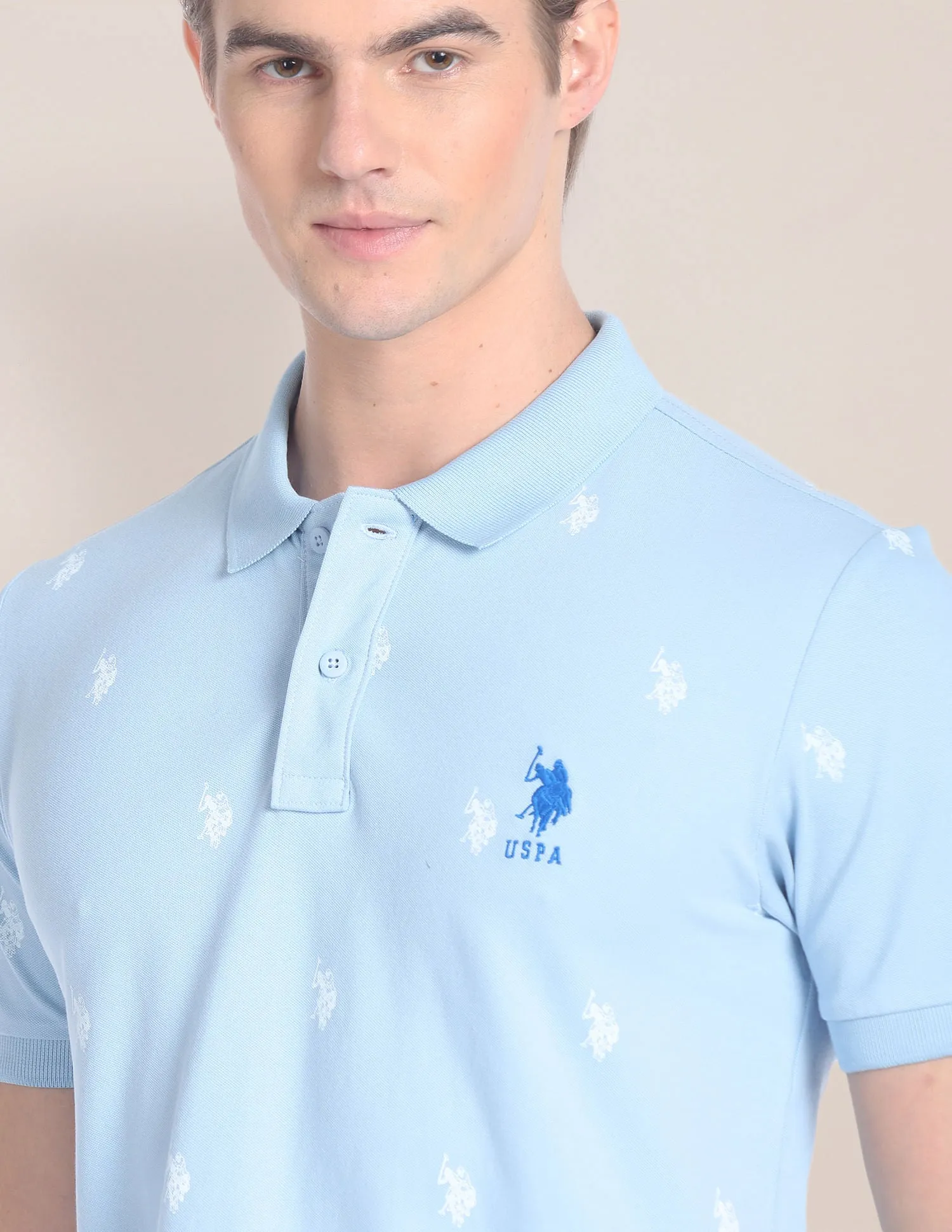 Logo Print Slim Fit Polo Shirt