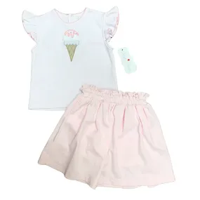 Petit Ami Ice Cream Applique Top & Skort