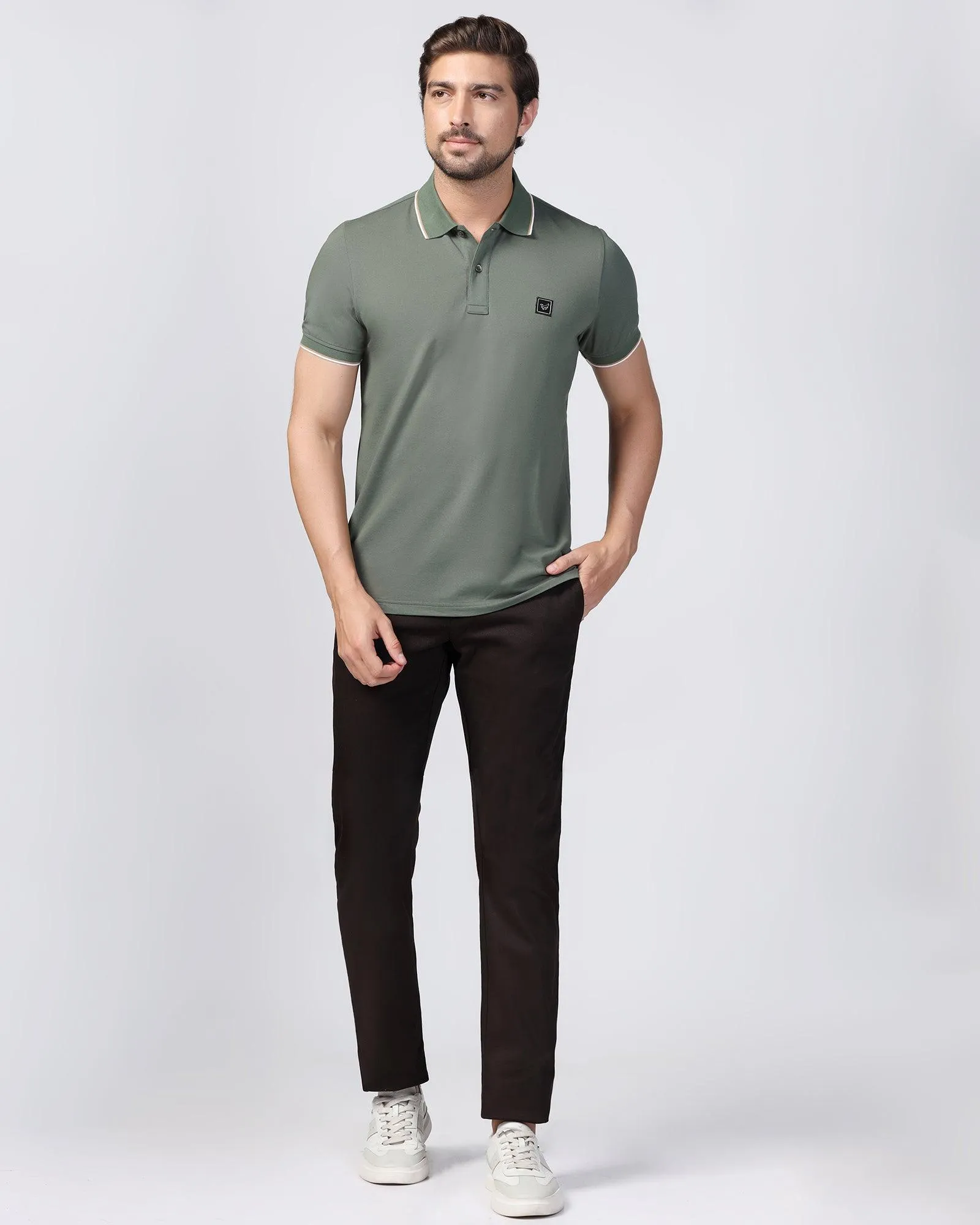 Polo Thyme Green Solid T-Shirt - Andro