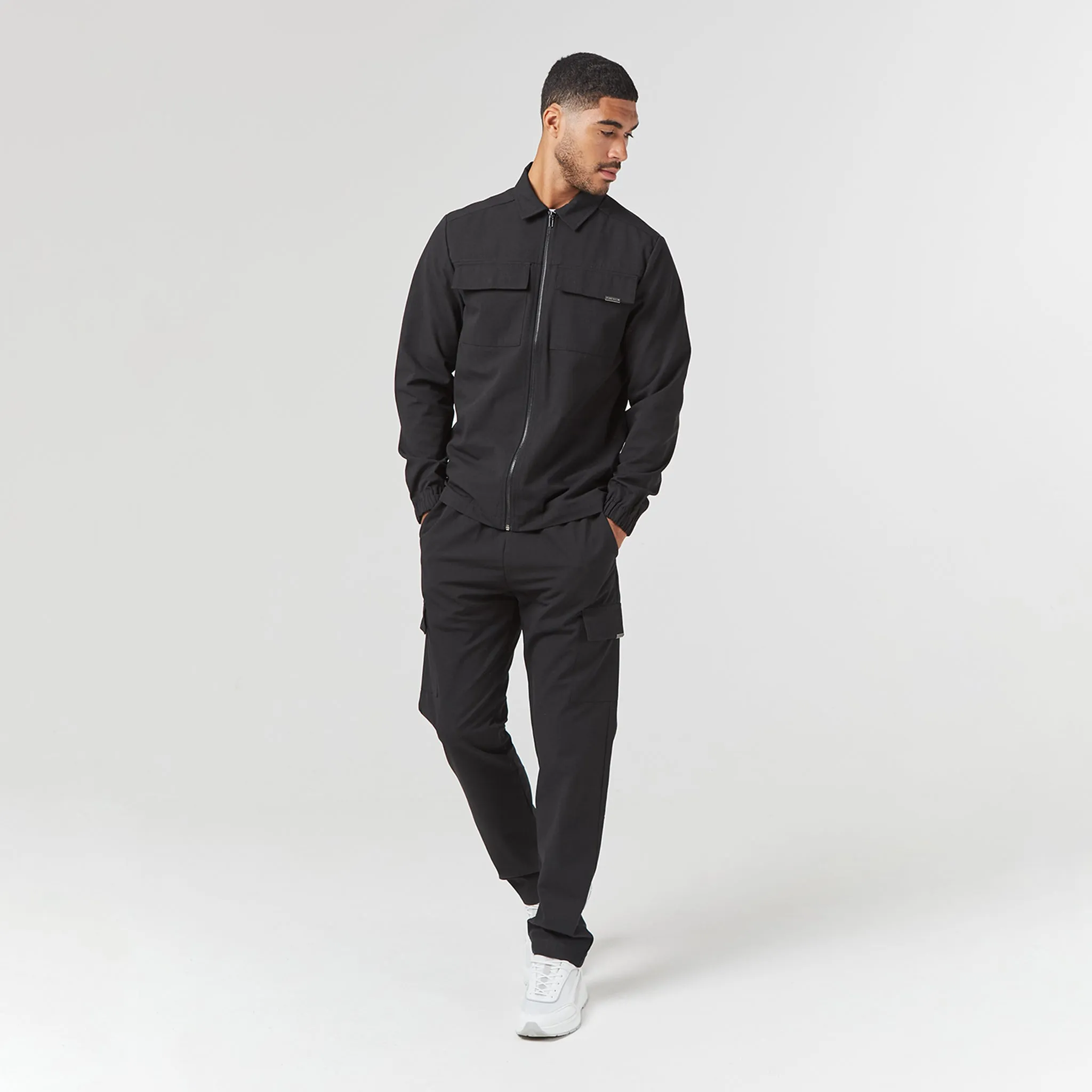 Smart Utility Open Hem Trouser | Black