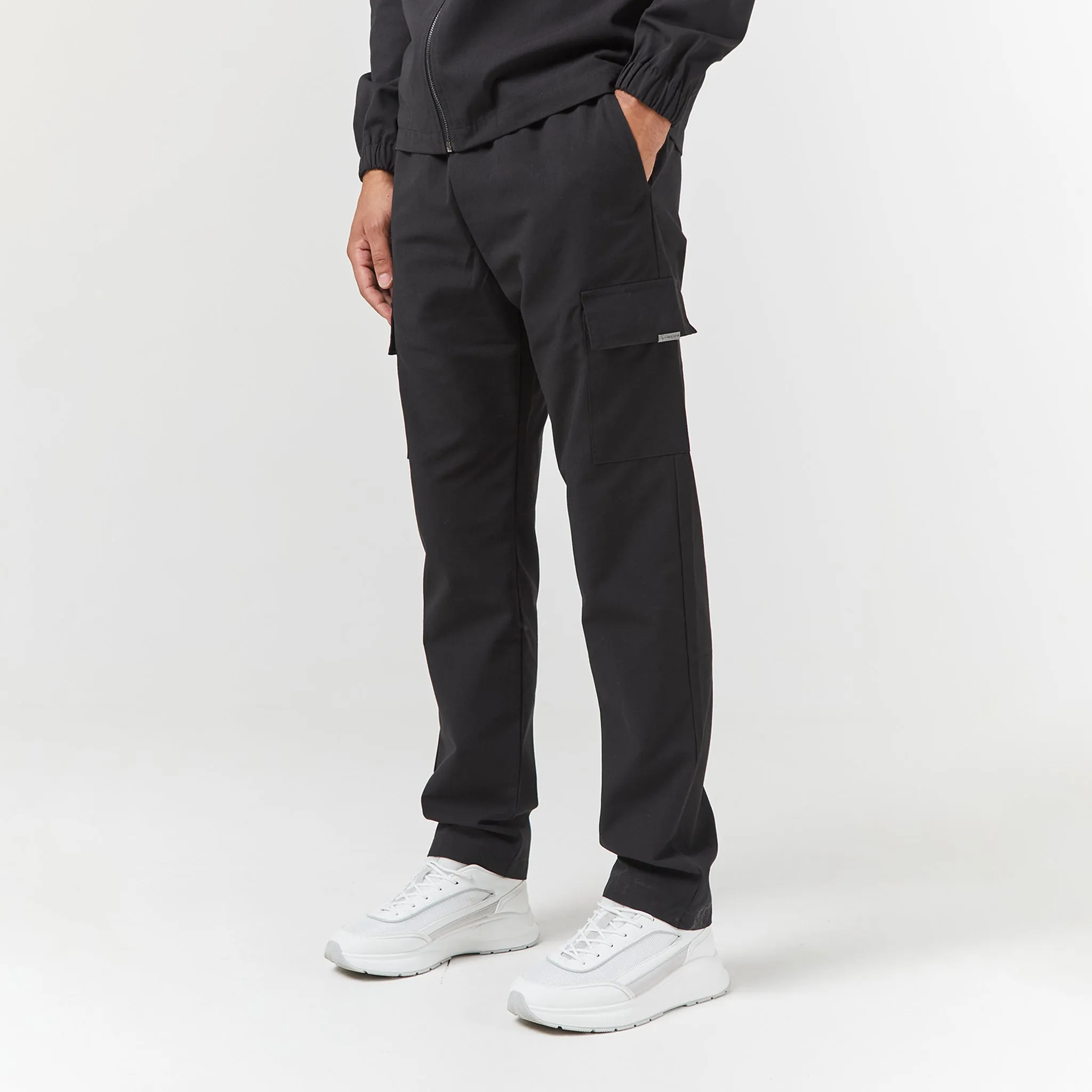 Smart Utility Open Hem Trouser | Black