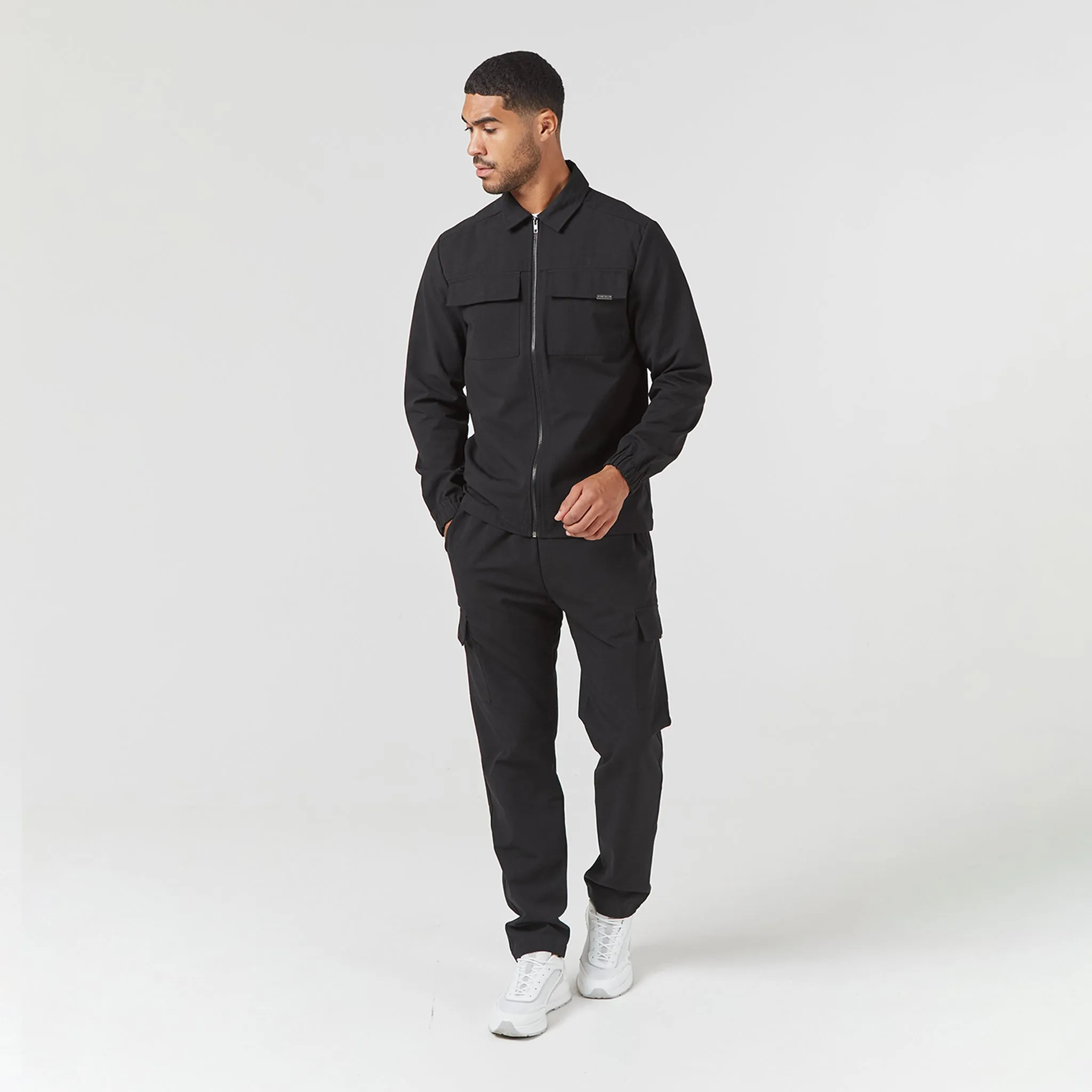 Smart Utility Open Hem Trouser | Black