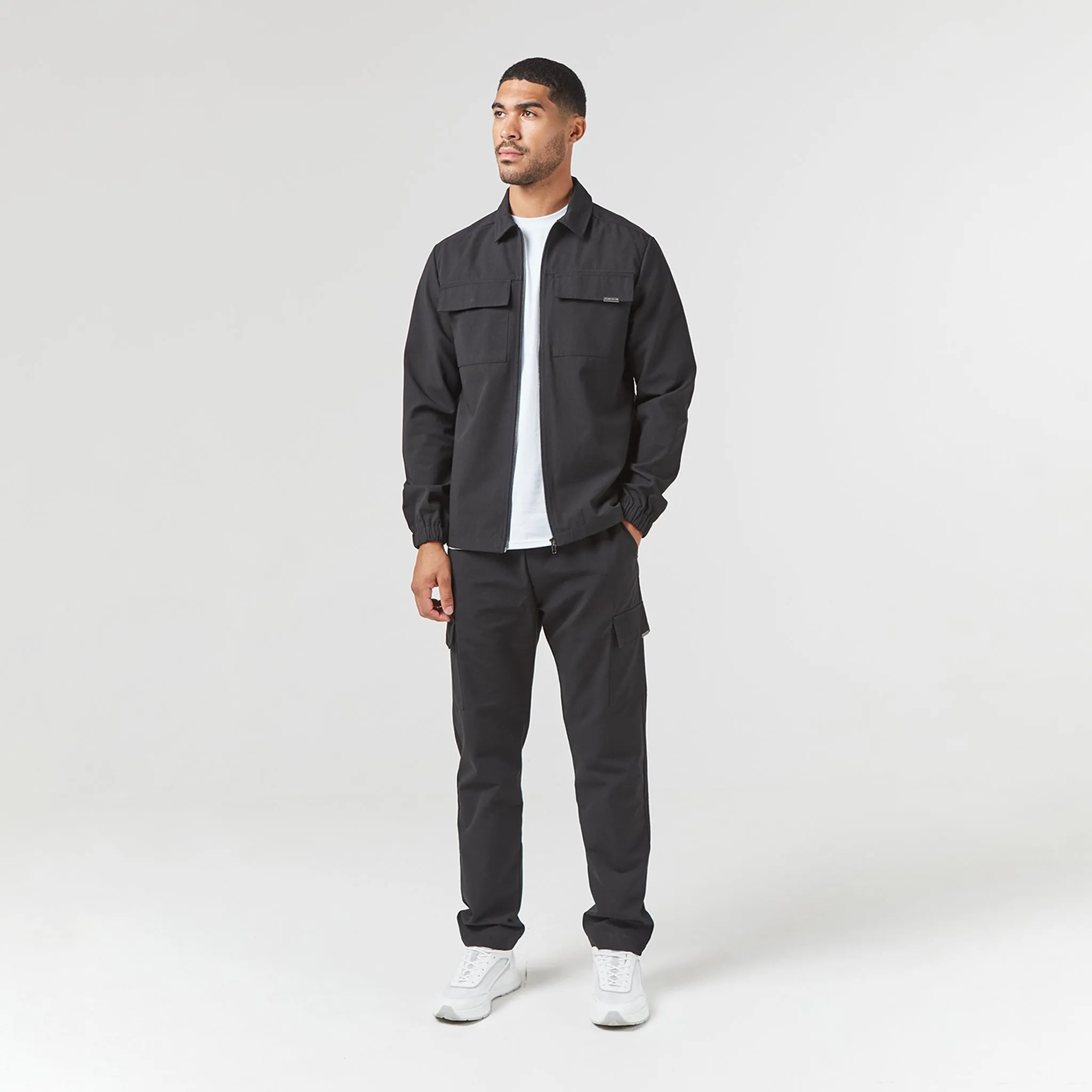 Smart Utility Open Hem Trouser | Black