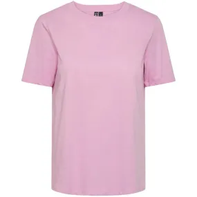 T-shirt Donna Pieces - Pcria Ss Solid Tee Noos Bc - Rosa